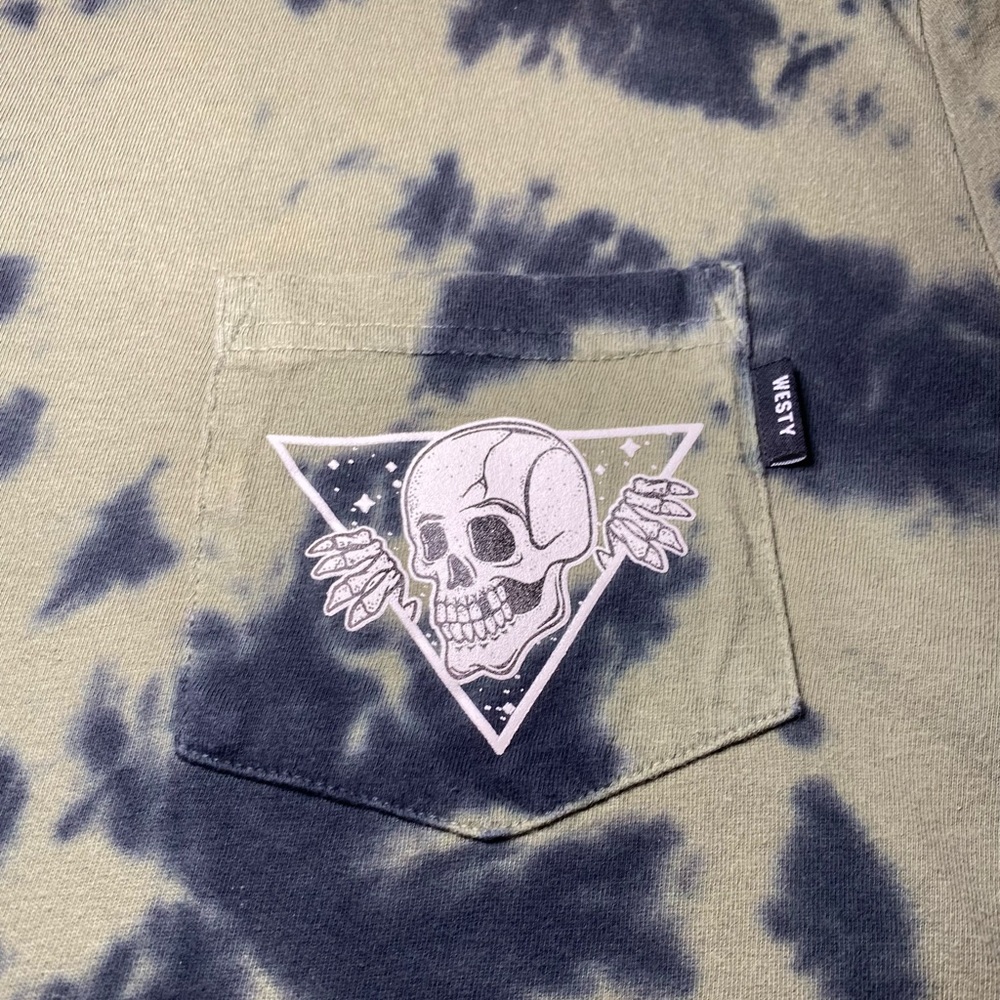 Green Tie Dye Skeleton Pocket Tee